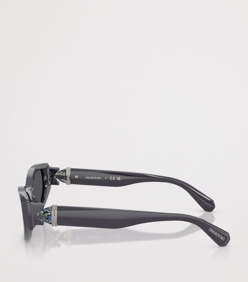 Swarovski cat eye acetate sunglasses with crystal embellishments, UK version