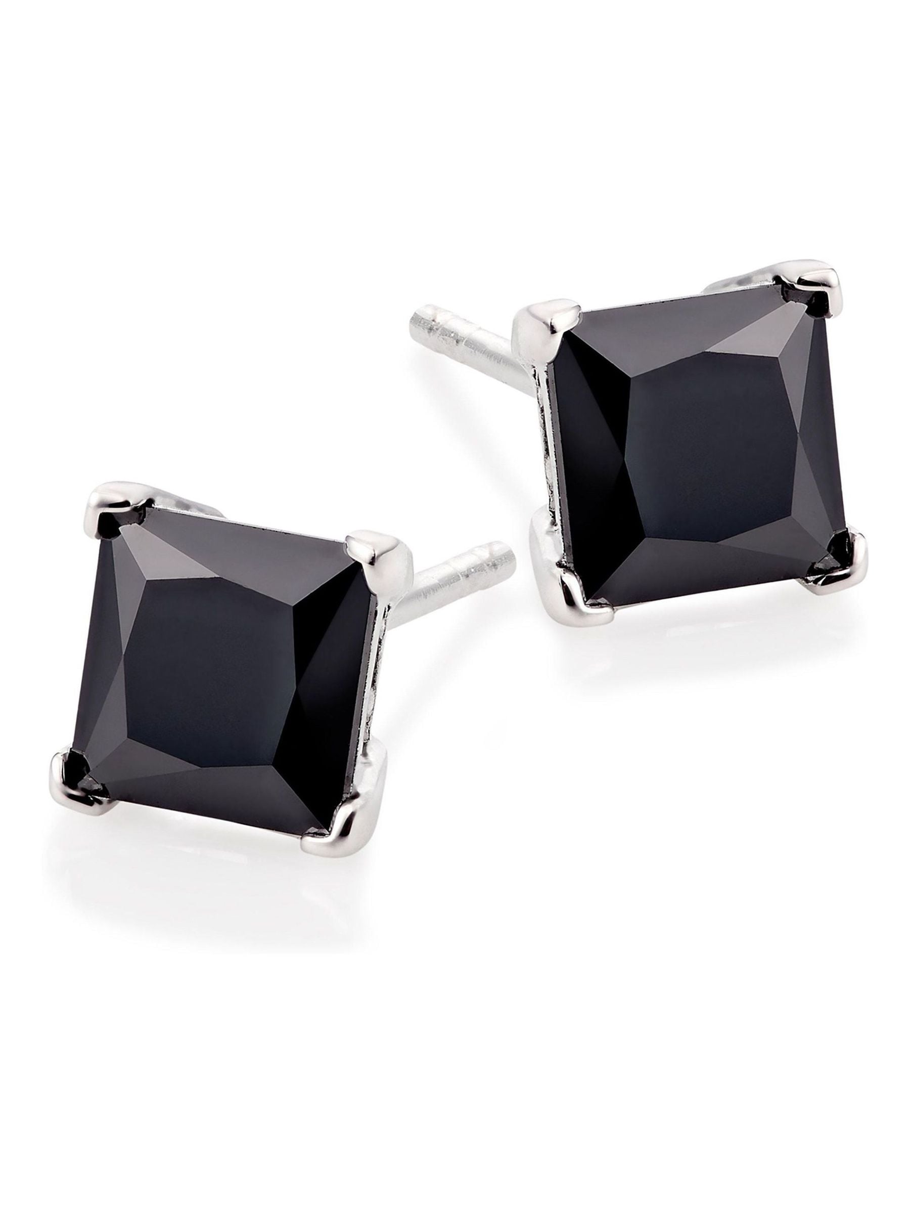 Beaverbrooks Black Cubic Zirconia Stud Earrings 6mm - British product