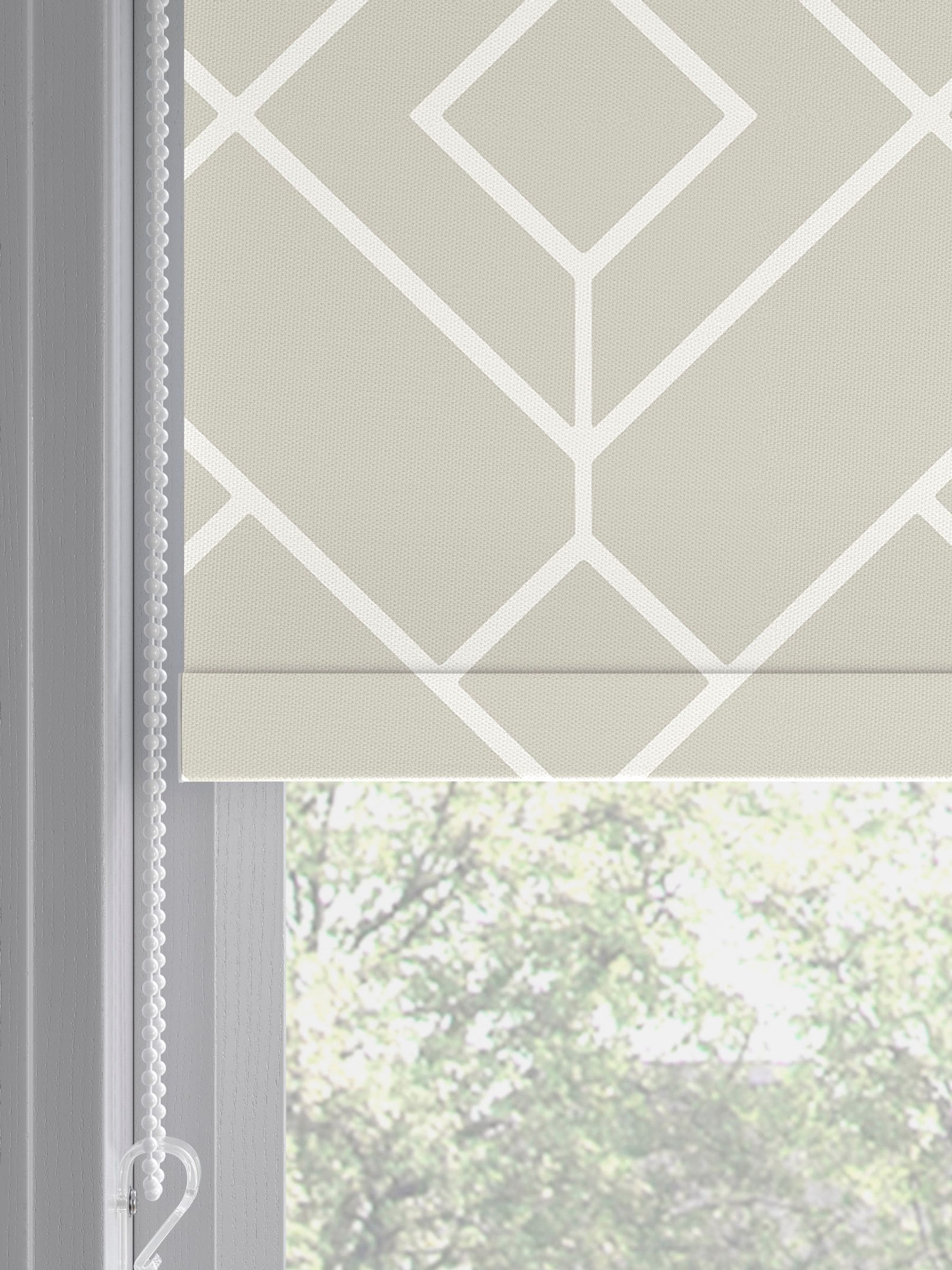 Next Natural Lattice Geo roller blind, imported from the UK