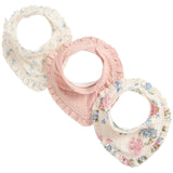 M&S Girls Cotton Rich Floral Bibs, One Size, Blush