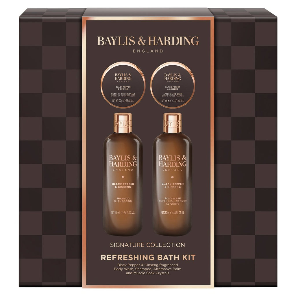 Baylis & Harding Black Pepper & Ginseng Men's Luxury Bath Kit Gift Set