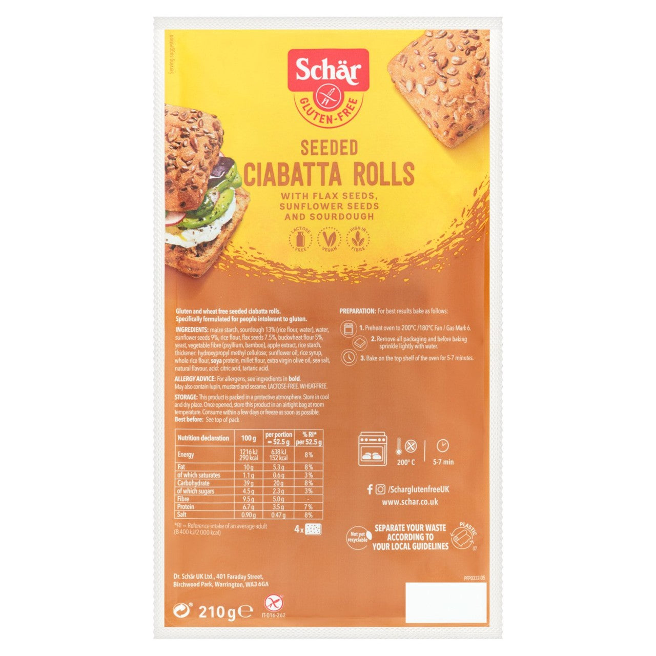 Dr Schar Seeded Ciabatta