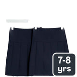 M&S 2Pk Pleated Skirt, 7-8 Years, Navy