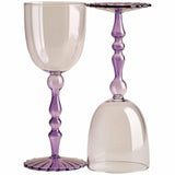 M&S Set of 2 Deco Wine Glasses, One Size, Lilac