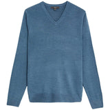 M&S Mens Cashmilon V-Neck Jumper, S Regular, Denim