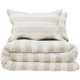 M&S Linen Striped Bedding Set, Super King Size, Natural Mix