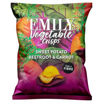 Gemüse-Chips mit Süßkartoffel, Karotte und Rote Bete, leicht gesalzen, Teilungspackung