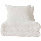 M&S Pure Cotton Tufted Floral Bedding Set, Single (3 ft), White