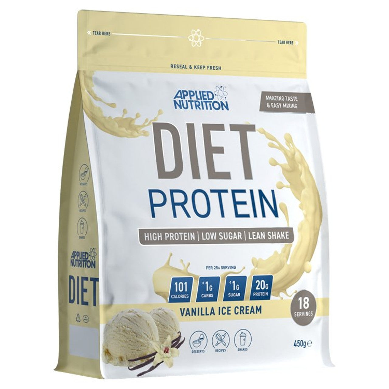 Applied Nutrition Diet Protein Powder Vanilla Ice Cream