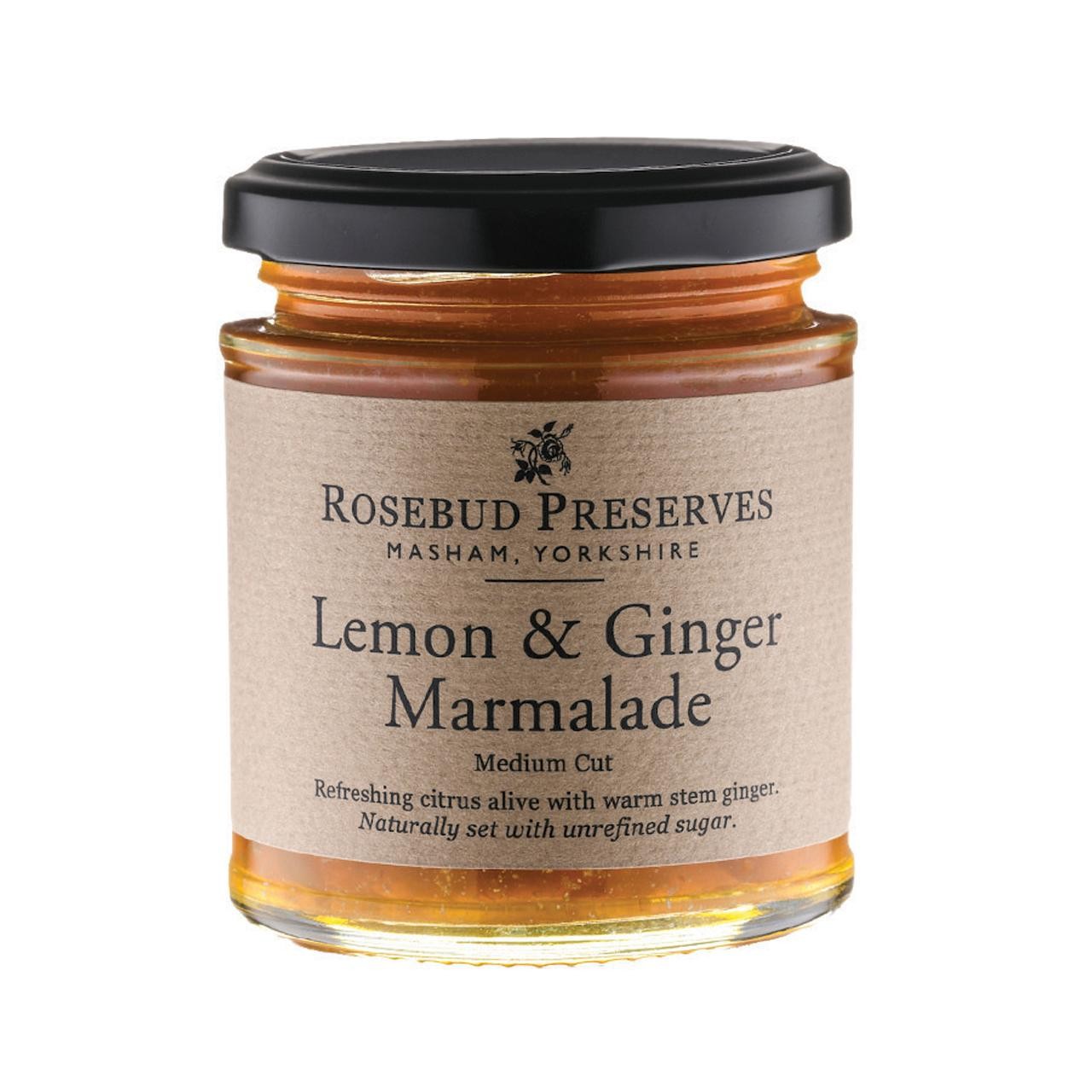 Rosebud Preserves lemon and ginger marmalade, imported from the UK