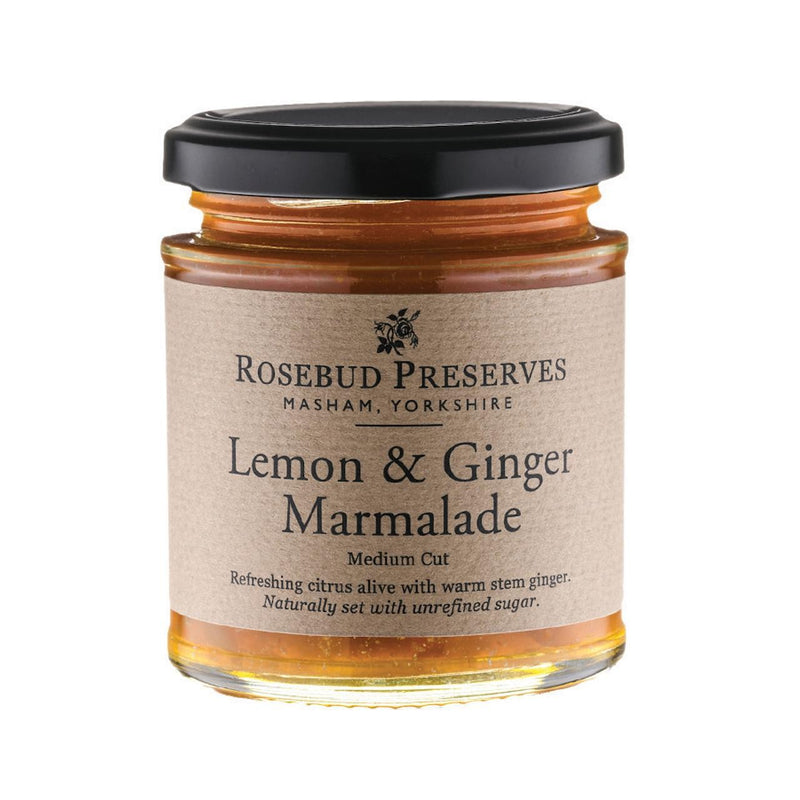 Rosebud Preserves lemon and ginger marmalade, imported from the UK