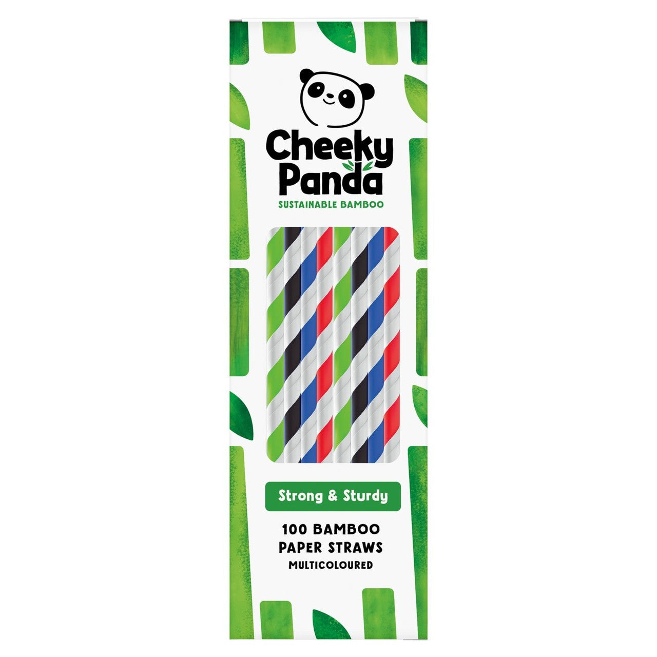 Cheeky Panda Striped Bamboo Paper Straws 100 per pack
