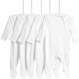 M&S Core Zip Footed Sleepsuit, 9-12 Months, White