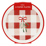 M&S Christmas Gingham Paper Plates