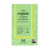 M&S organic English breakfast tea bags 50 count, imported from the UK