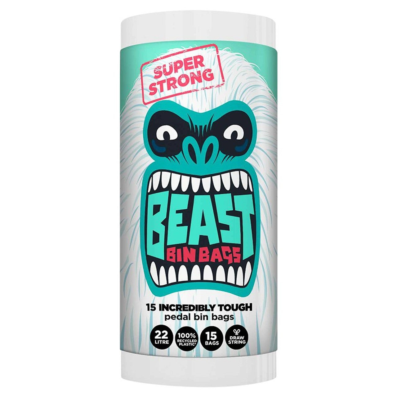 BEAST Incredibly Tough Drawstring Pedal Bin Bags 22L