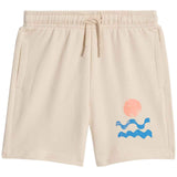 M&S Boys Cotton Rich Wave Shorts, 3-4 Years, Cream