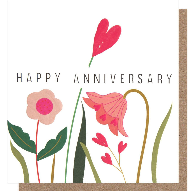 Caroline Gardner Heart Flower Anniversary Card