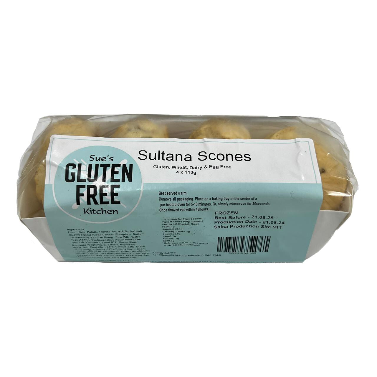 Gluten Free Kitchen Vegan Sultana Scones 4 x 110g