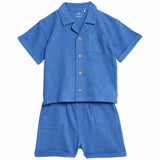 M&S Alfie Polo Top/Short Outfit, 18-24 Months, Blue