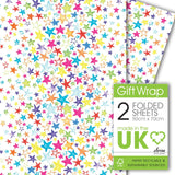 Painted Stars Gift Wrap Sheets
