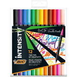 BIC Intensity Dual Tip Felt Pens, Pack of 12