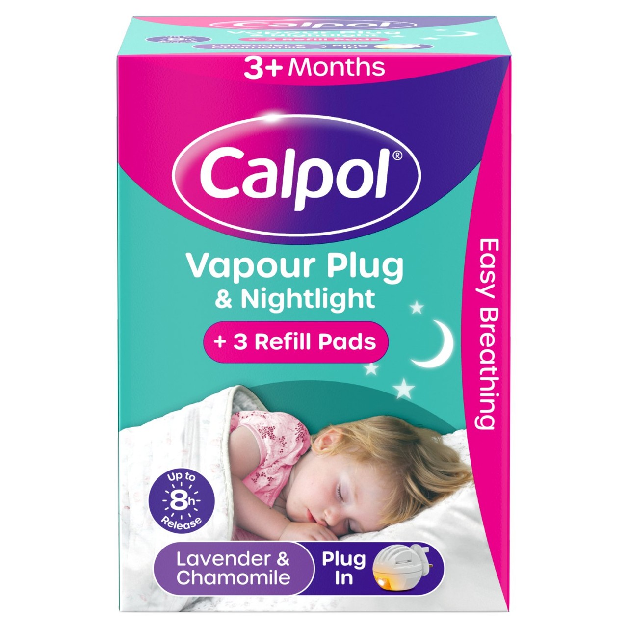 Calpol Vapour Plug  & Nightlight  + 3 Refill Pads Lavender & Chamomile