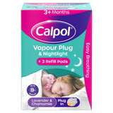 Calpol Vapour Plug  & Nightlight  + 3 Refill Pads Lavender & Chamomile