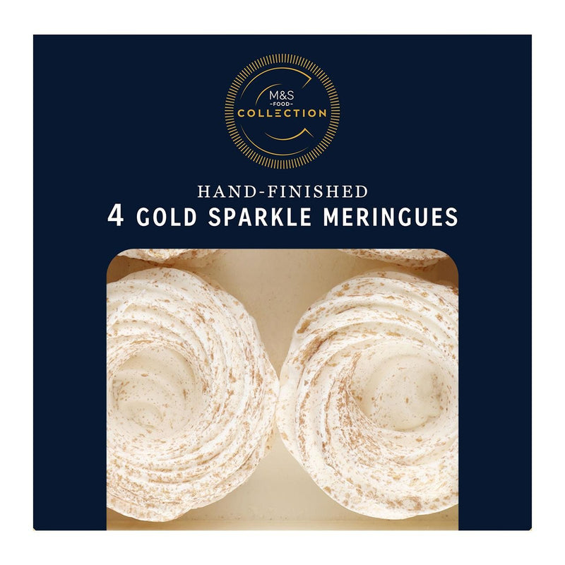 M&S 4 Gold Sparkle Meringues