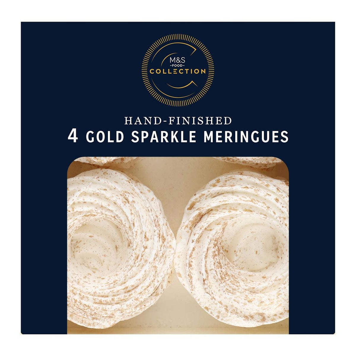 M&S 4 Gold Sparkle Meringues