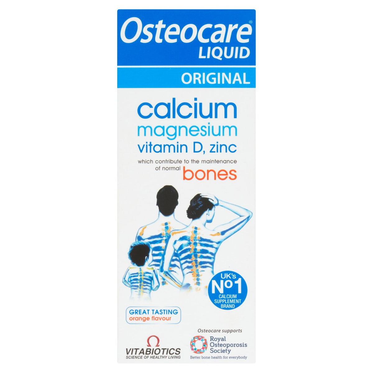 Vitabiotics Osteocare Original Orange Calcium, Vitamin D & Zinc Liquid