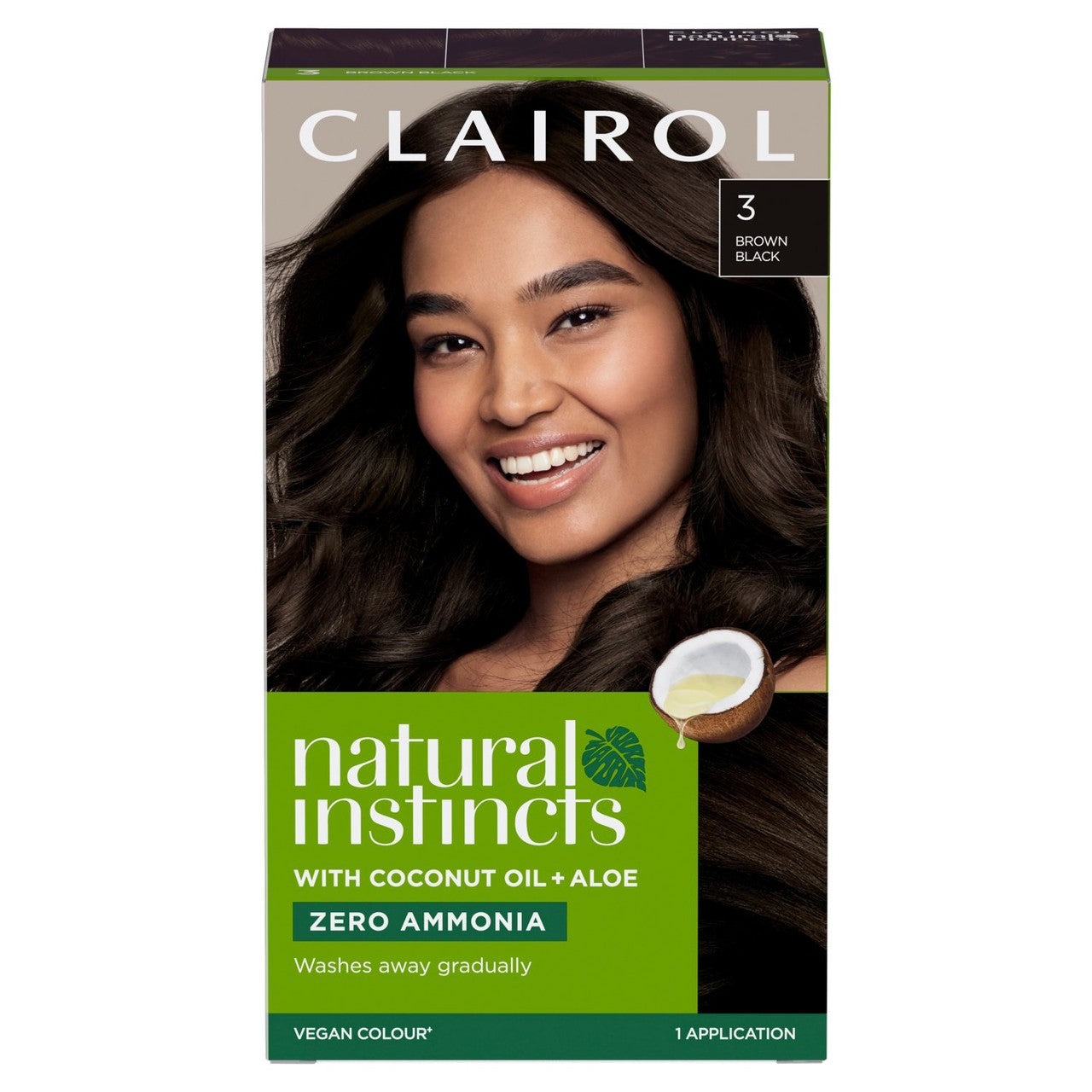 Clairol Natural Instincts Semi-Permanent No Ammonia Hair Dye 3 Dark Brown