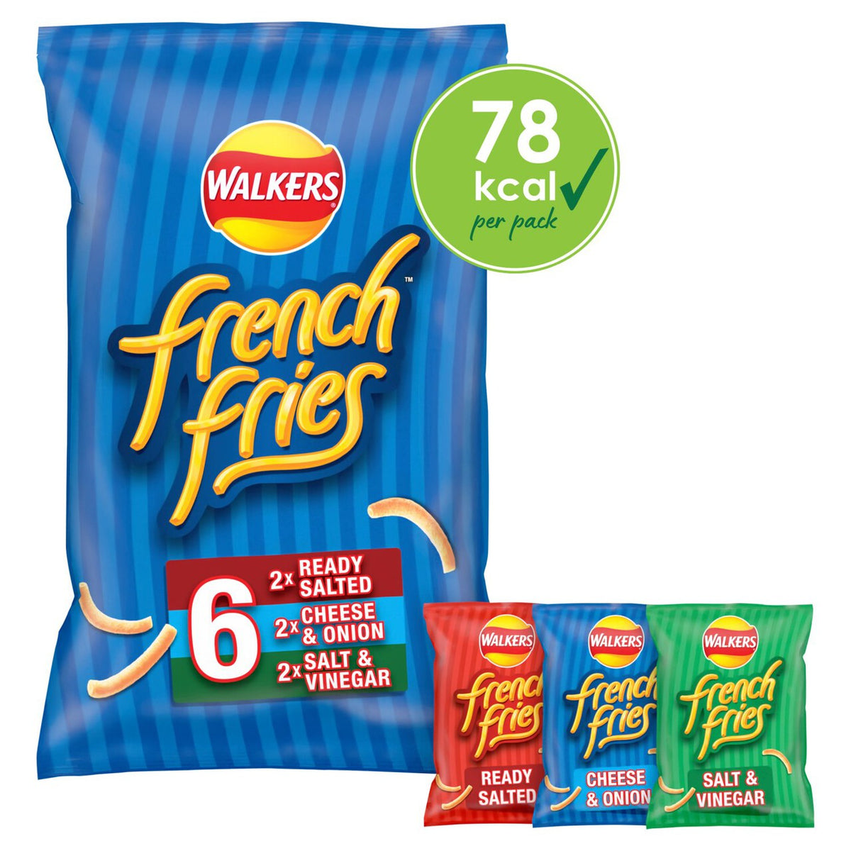 Walkers French Fries Flavour Crispy Potato Snacks 6 x 18g