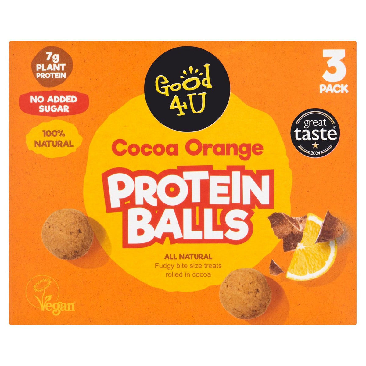 GOOD4U PROTEIN BALLS COCOA ORANGE MULTIPACK 3 x 40g