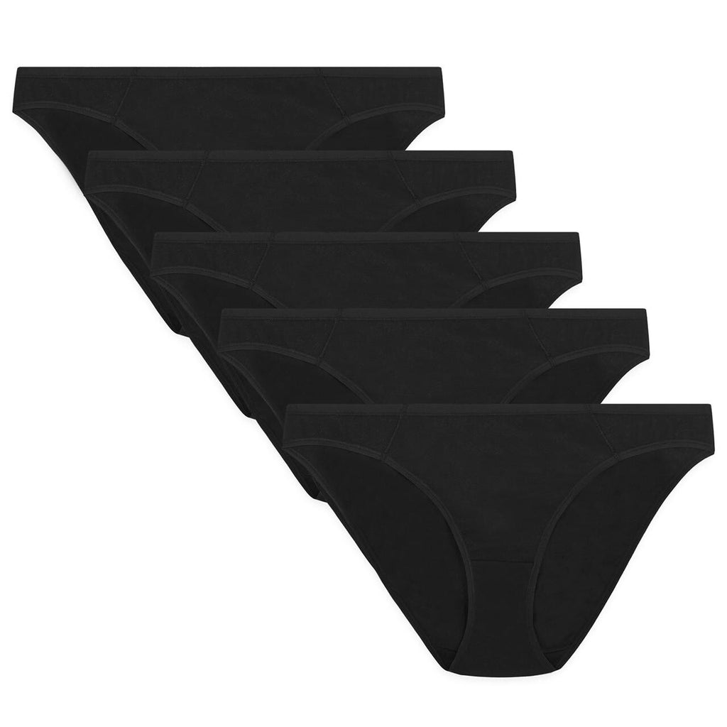 M&S Collection Cotton Modal Bikini Knickers, Size 12, Black