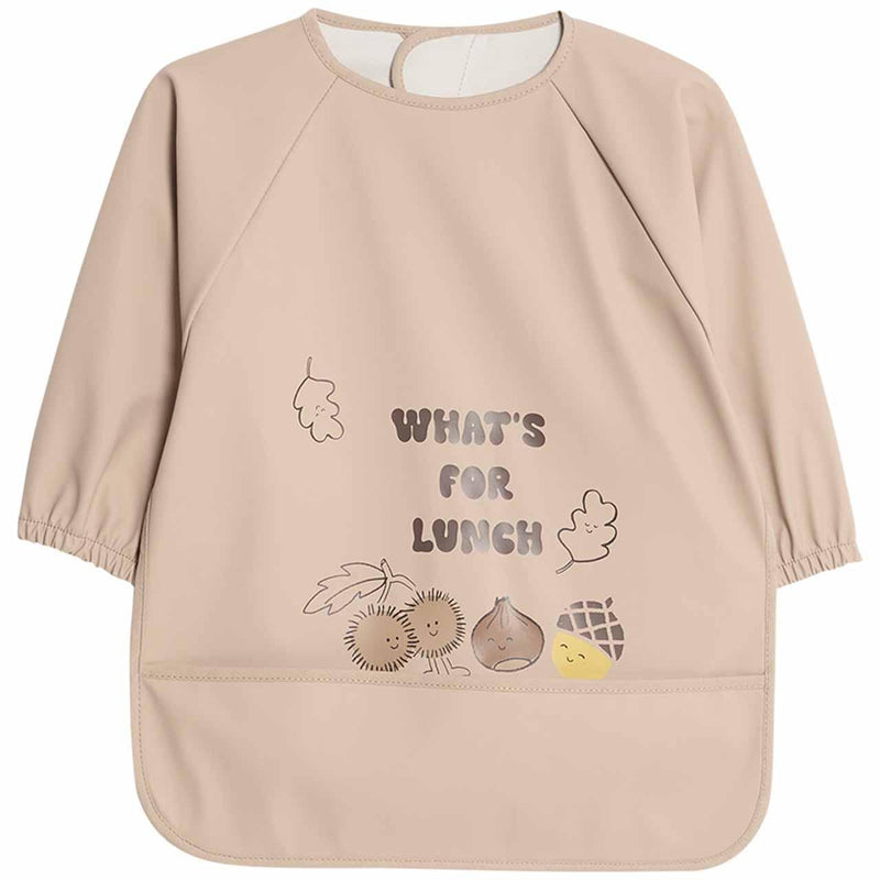 M&S Baby Acorn Print Feeding Bib, 2-3 Years, Light Brown