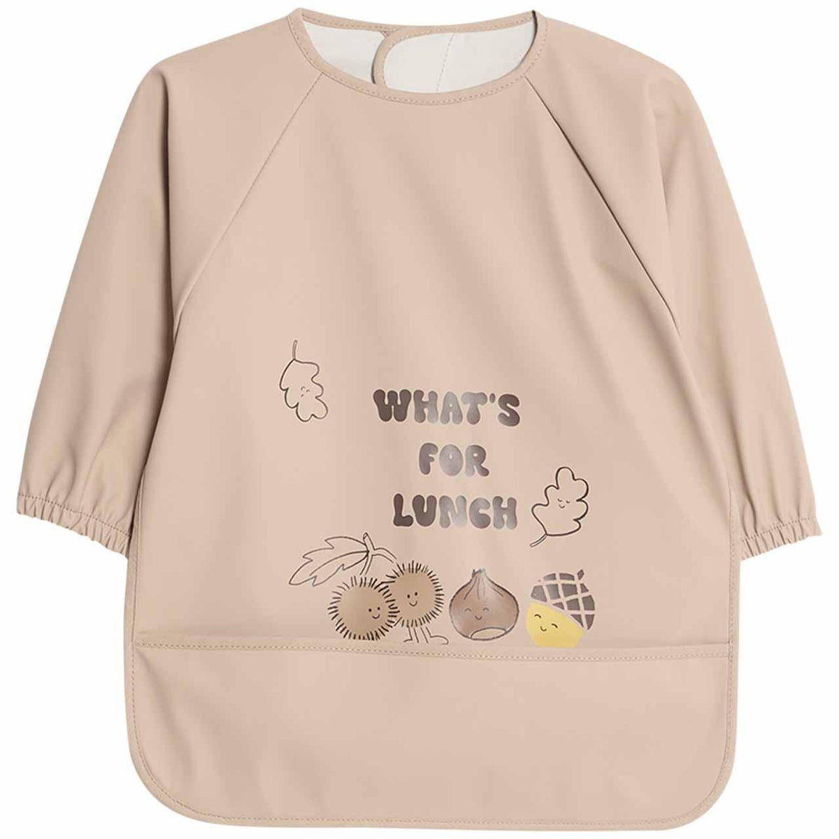 M&S Baby Acorn Print Feeding Bib, 2-3 Years, Light Brown