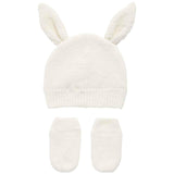 M&S Baby Bunny Hat and Mittens Set, 3-6 Months, Ecru