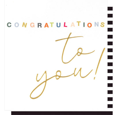 Carte de Félicitations avec Dorure à l'Or et Design Calligraphique