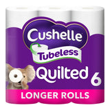 Cushelle Quilted Tubeless Toilet Roll, 50% More Sheets