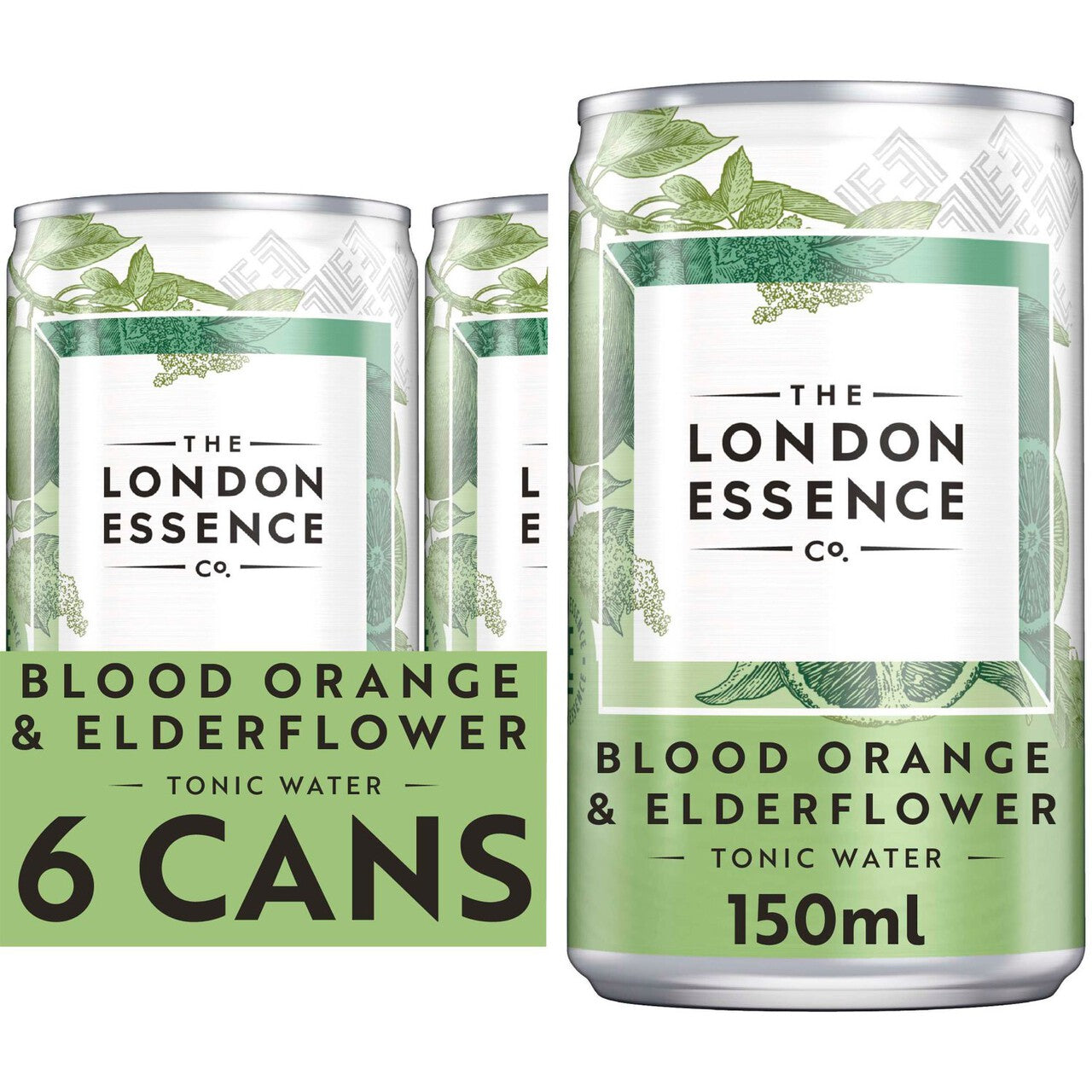 London Essence Co. Blood Orange & Elderflower Tonic Water Cans 6 x 150ml