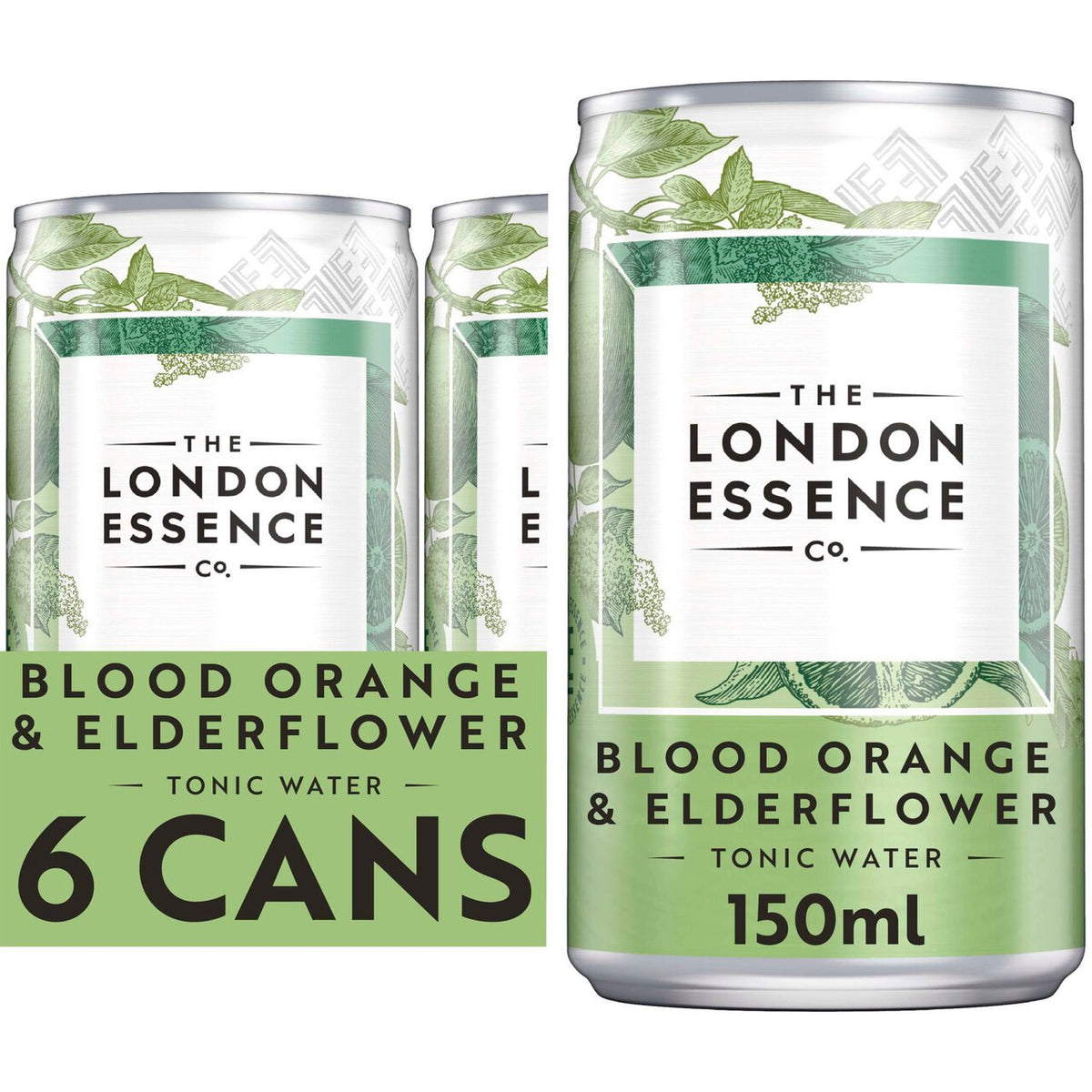 London Essence Co. Blood Orange & Elderflower Tonic Water Cans 6 x 150ml