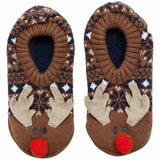 M&S Mens Reindeer Slipper Socks,9-12 Brown Mix