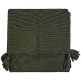 M&S Collection Knitted Tassel Throw, One Size, Dark Green