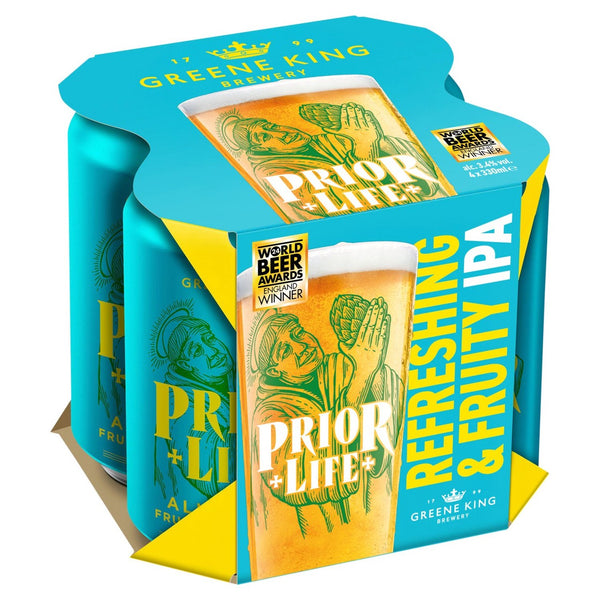Greene King Prior Life All Day IPA 3.4% ABV Craft Beer Cans   4 x 330ml