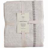 M&S X Fired Earth Pure Cotton Embroidered Tablecloth, Natural