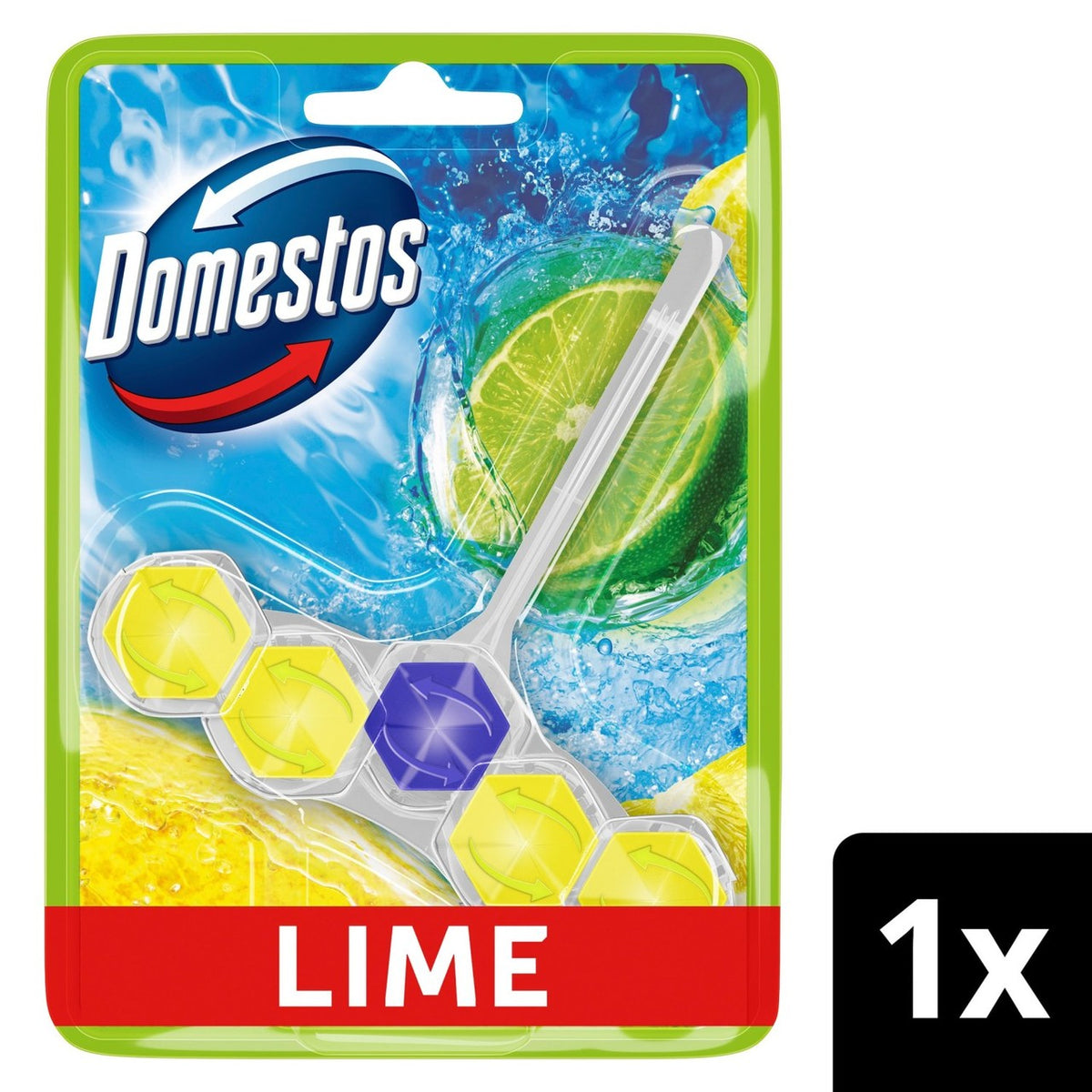 Domestos Power 5 Toilet Rim Block Lime