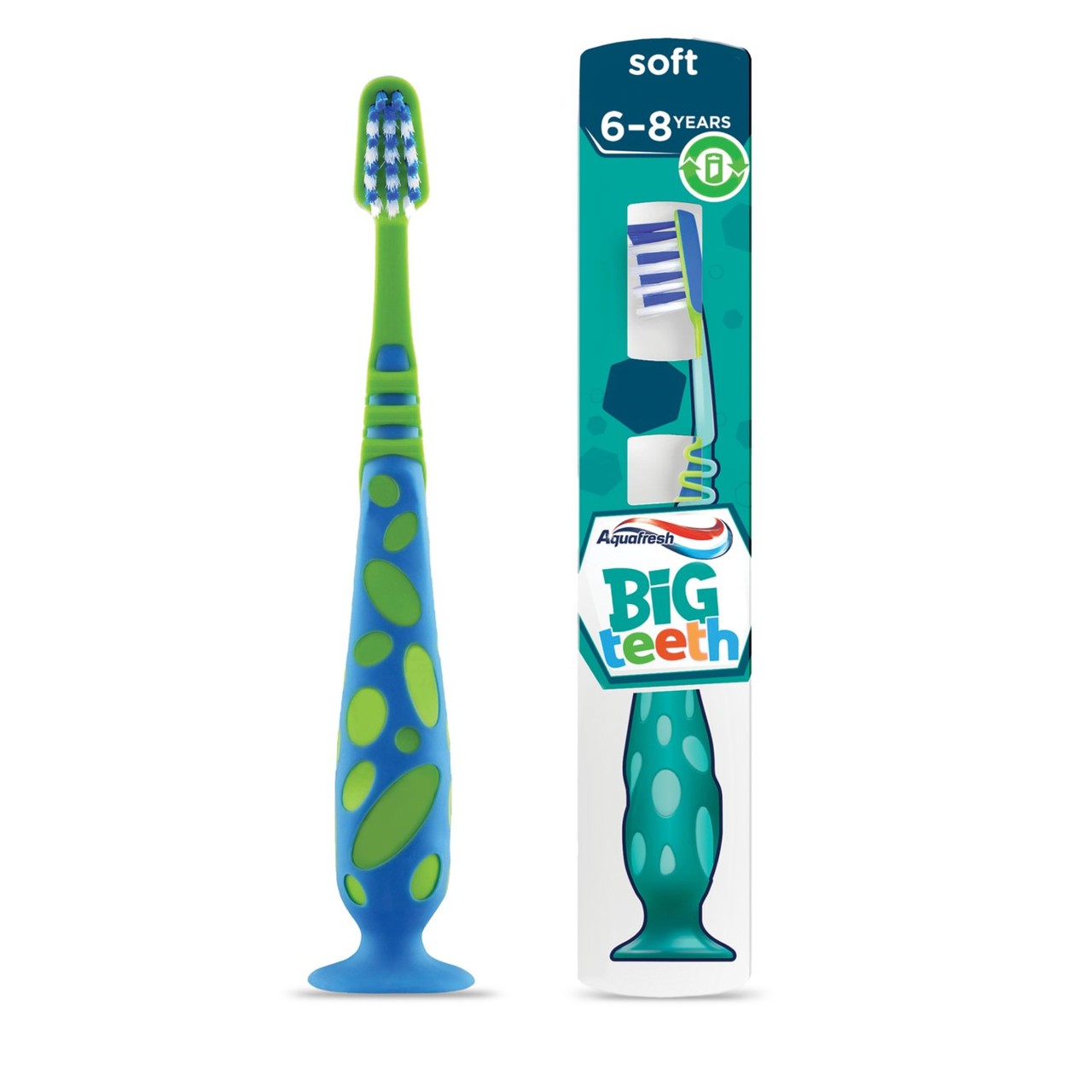 Aquafresh Big Teeth Kids Toothbrush Age 6-8 Soft in Plastic-Free Pack