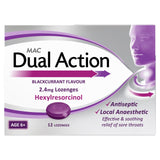 MAC Dual Action Blackcurrant 2.4mg Lozenges Hexylresorcinol