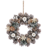 Frosted Pinecones & White Apple Wreath 30cm